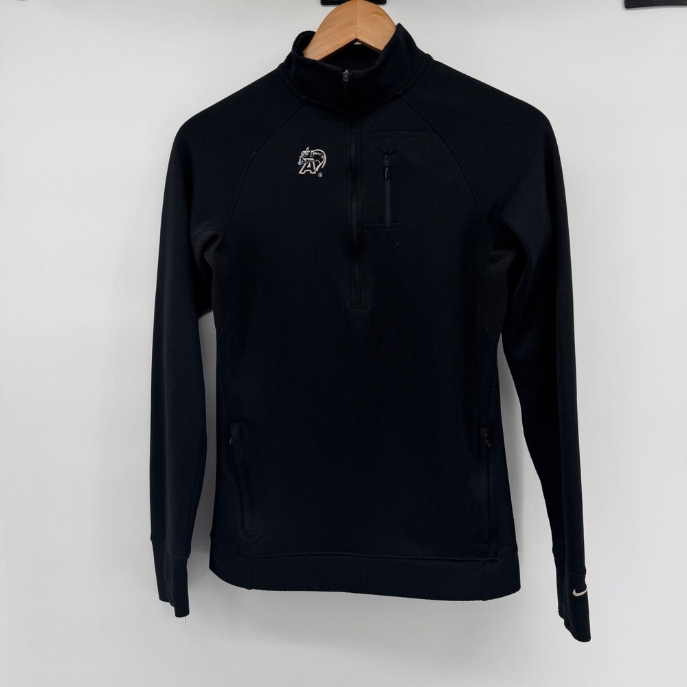 Nike Team Fit Dry Womens XS Black 1/4 Zip Pullover Mesh Back Army black knights